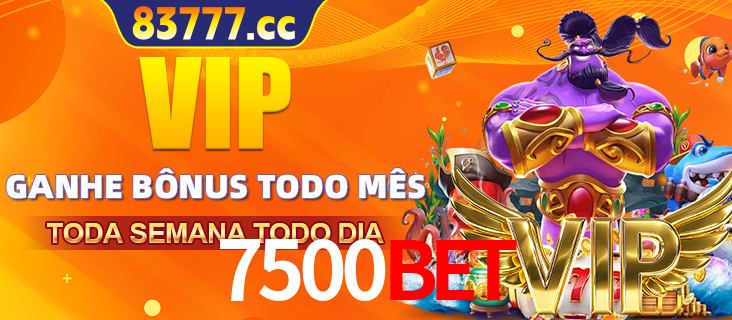 Banner promocional do 7500bet oferecendo 100% de recompensas adicionais contínuas para quem fizer o login diário (Daily sign-in), com um mascote de coelho.