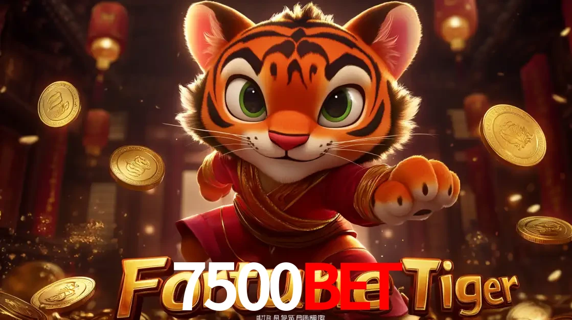 O carismático mascote do jogo de slot Fortune Tiger, um tigre fofo em pose de artes marciais, pronto para trazer sorte e multiplicadores de ganhos no cassino online 7500bet.