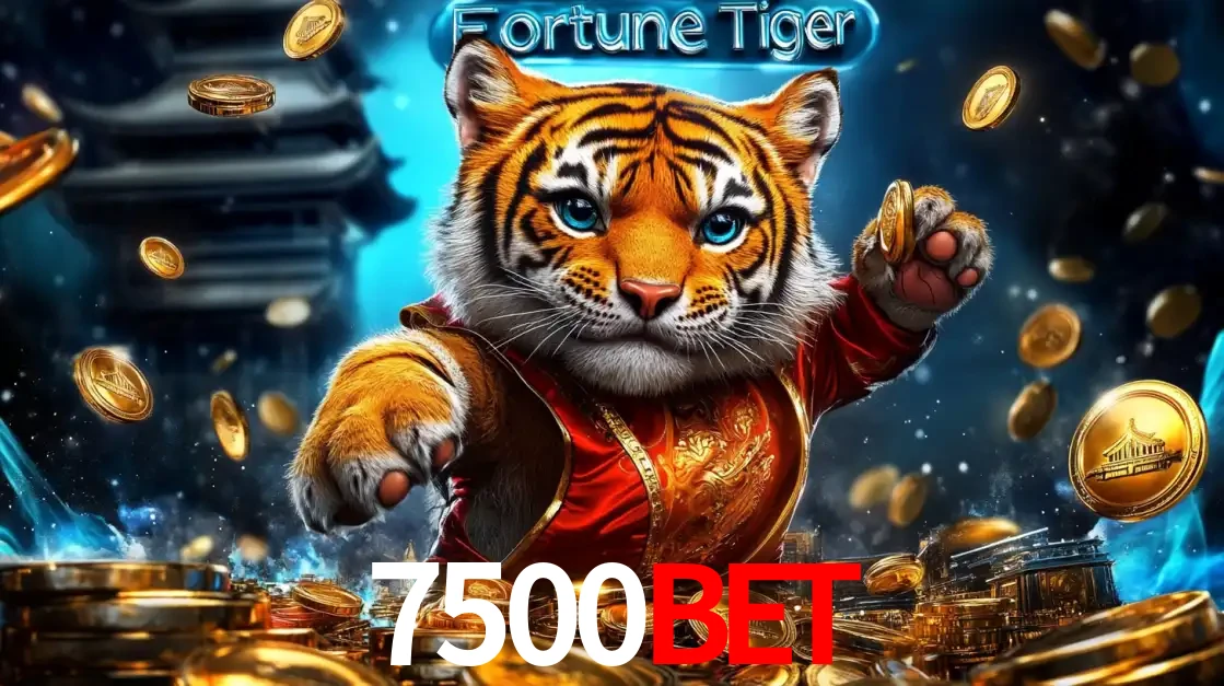 Imagem promocional do jogo de slot Fortune Tiger, com um tigre majestoso em traje tradicional cercado por uma fortuna em moedas de ouro, disponível agora no cassino 7500bet.